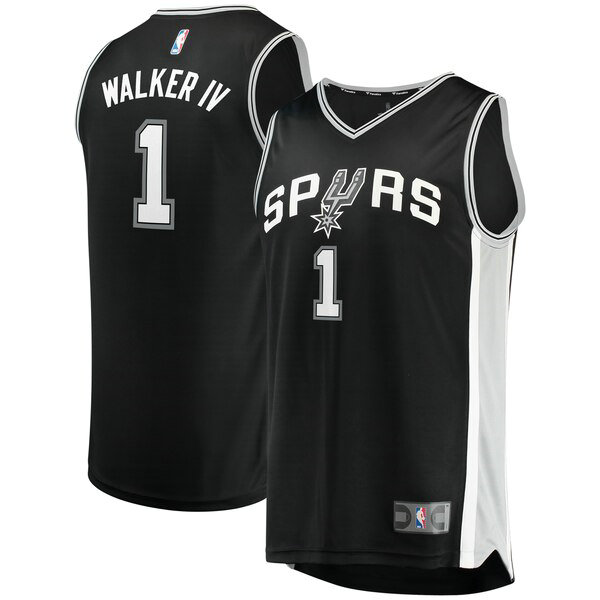 Camiseta Lonnie Walker 1 San Antonio Spurs Icon Edition Negro Hombre